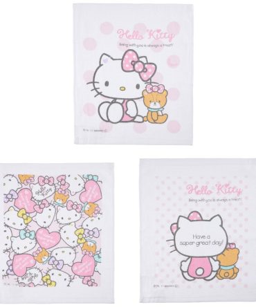 Skater 3-Piece Hello Kitty Pastel Hand Towels Set by Sanrio Oac1T