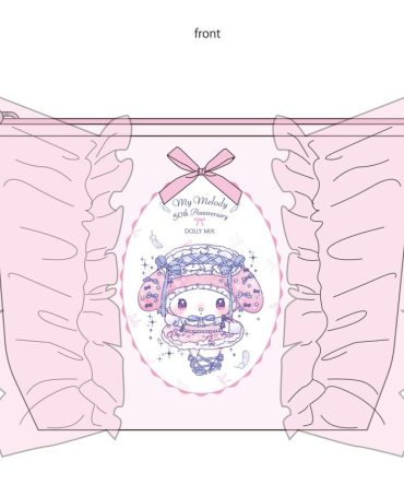 50th Anniversary DOLLY MIX Frilly Boat-Shaped Tissue Pouch – Light Pink