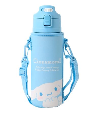 Sanrio Cinnamoroll Kids Stainless Steel Bottle 470ml One-Touch Cold Storage