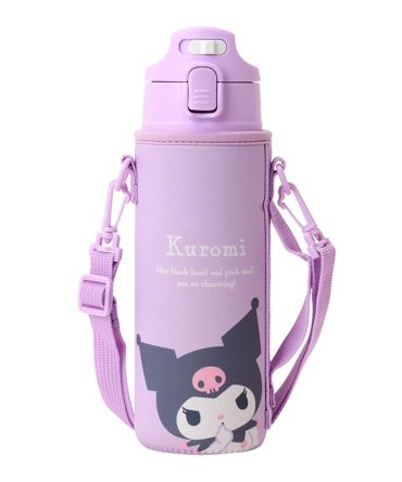 Sanrio Kuromi Stainless Steel Bottle for Kids 470Ml Cold Storage One-Touch Open
