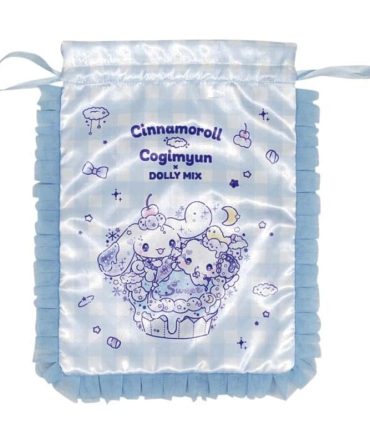 Watanabe Cinnamoroll Kogimyun Dolly Mix Ruffle Drawstring Bag Blue