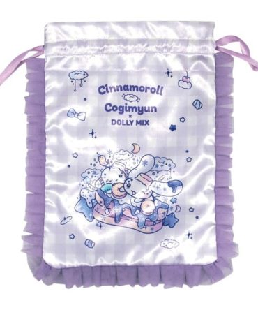 Watanabe Cinnamoroll Kogimyun Dolly Mix Ruffle Drawstring Bag Purple