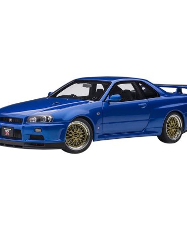 Autoart 1/18 Nissan Skyline GT-R R34 V Spec II BBS LM Wheels Bayside Blue 77409