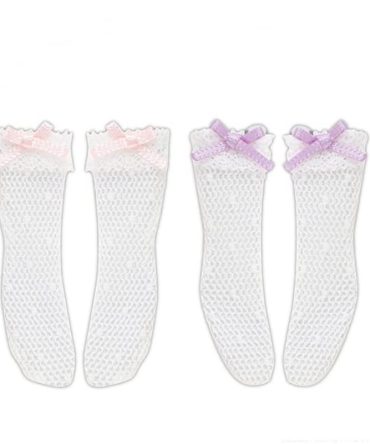 Azone 1/6 Pure Neemo Doll Socks Set in Pink and Lavender Ribbon Design