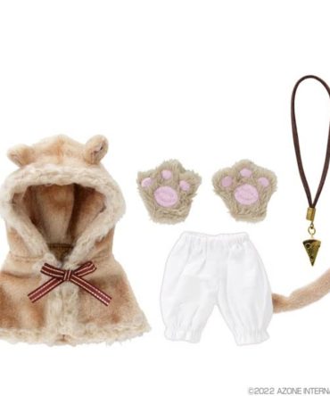 Azone 1/6 Pure Neemo Komorebimori Nezumi-San Odekake Cape Set Beige Bordeaux