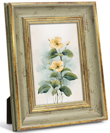 Afuly 10x15cm Antique Green Gold Photo Frame for Wall Hanging Decor