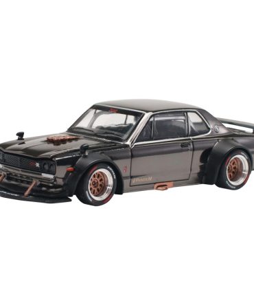 Works 1/64 Skyline GT-R V8 Drift Hakosuka Dark Chrome Diecast Model Car