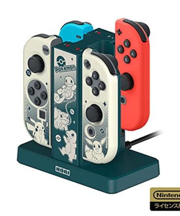 Hori Pokemon Star Joycon Charging Stand & Pc Hard Cover Set For Nintendo Switch New