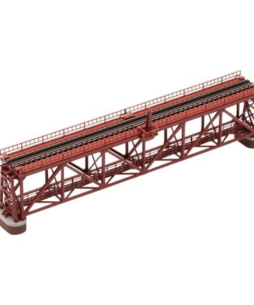 Tomytec Tomix N Gauge Red Single Track Truss Iron Bridge S280 with 2 Brick Piers 3266 Model