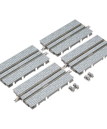 Tomytec Tomix N Gauge Cobblestone Railway Model – 4 Pack S70-WT-S Tram Rail Set