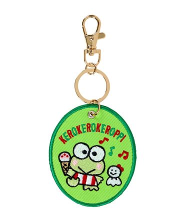 Sanrio Kerokerokeroppi Embroidered Patch Keychain Polyester Steel 1st Edition