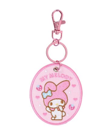 Sanrio My Melody Embroidered Patch Keychain Polyester Steel 1st Edition