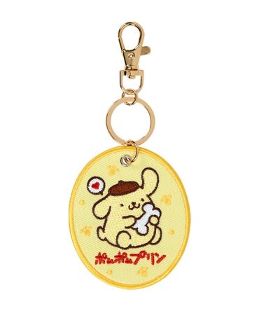 Sanrio Pompompurin Embroidered Patch Keychain Polyester Steel Edition 1